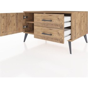 Resim Kronos Şifonyer Tek Raflı 2 Çekmeceli Tek Kapaklı 88x59x48 Çam-çam Çam 