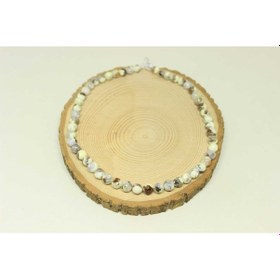 Resim Beyaz Turkuaz Taşı YARIM Dizi Royal Quality 8mm (18cm uzunluğundadır) 