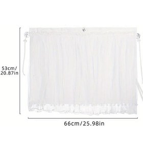 Resim Xuweiwei 1 Adet Yazlık Araç Yan Cam Stor Perde Beyaz Çiçek Gömme Izgara Tipi Güneşlik 