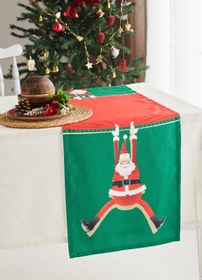 Resim AYSHome Noel Baba Yeşil Kırmızı Yılbaşı Runner 