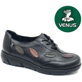 Resim Venüs Yello Hakiki Deri Ortopedik Kadın Casual Ayakkabı Siyah 