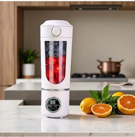 Resim Globalbloom Sıdajıa Büyük Taşınabilir Meyve Sıkacağı 700ml Usb Şarjlı Beyaz Seyahat Parti Ev Kullanımı 