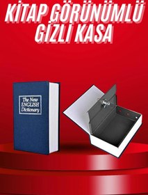 Resim shopwave Kitap Görünümlü Gizli Kasa Büyük Boy Anahtarlı Kilitli Para Kasası 