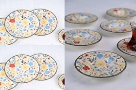 Resim Tabak Evi Porselen Fiori 6 Kişilik Pasta Takımı 20cm ve Çay Tabak Takımı 12 CM 