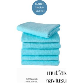 Resim 6 Adet Mutfak Havlusu El Yüz Havlusu Açık Yeşil 