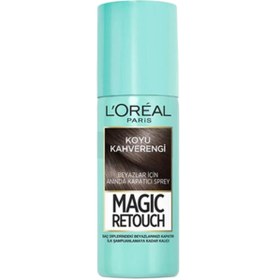 Resim L'Oreal Paris Magic Retouch 2 Beyaz Kapatıcı Saç Spreyi - Koyu Kahverengi 