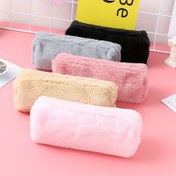 Resim 1 adet Sevimli Peluş Kalem Kutusu Japon Tarzı Büyük Kapasiteli Ins Kalem Kutusu Yeni Popüler Peluş Kırtasiye Çantası 