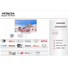 Resim Hitachi 43HK5300W 43"-109CM FULLHD SMART WIFI BT BEYAZ LED TV 