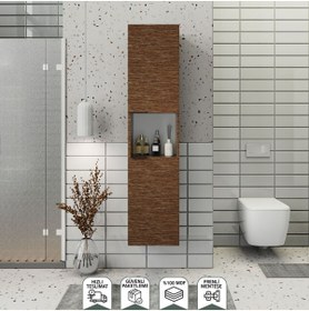 Resim BIANI Fix Arya ve Loft Uyumlu Boy Dolabı Renk Aybe Kahve 