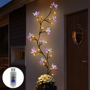 Resim 1 adet LED Willow Vine Işığı Kelebek Çiçek ile - USB Güçlü Yapay Bitkiler Ağaç Dalaları, İç Duvar Işıkları, 8 Mod, Esnek Büyülü Kelebek Dekorasyonu, Sıcak Beyaz (1.3M/4.26FT), Mükemmel Noel Hediyeleri, Tatil Ofisi, Yatak Odası, Otel, Parti, Restoran Dekorasyonu için 