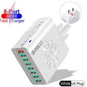 Resim 65 W 8 Port Usb Şarj Aleti Qc Hızlı Şarj Ab/abd/kr/ingıltere Tak Hızlı Şarj Güç Uk White 02 