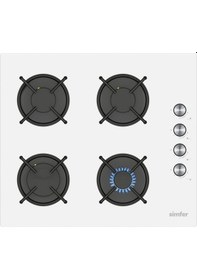 Resim Simfer 4 Fonksiyon Trend Mekanik Beyaz Power Turbo 3'lü Ankastre Set (Fırın + Ocak + Davlumbaz) 