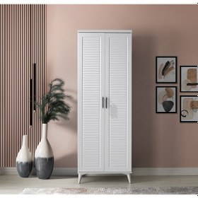 Resim GuneyStore Paris 2 Kapaklı Komple MDF Beyaz Gardırop 