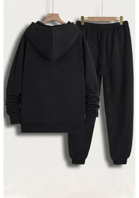 Resim Unisex Woman One Line Baskılı Eşofman Takımı Siyah 