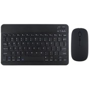 Resim Genel Markalar Lenovo Tab M11 Tb330Fu 11" Uyumlu Kablosuz Bluetooth Şarj Edilebilir Mini Q Klavye Mouse Set - Siyah 