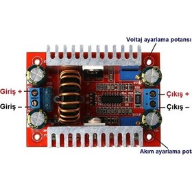 Resim 400W 10.60V Dc Dc Step Up Boost Voltaj Yükseltici Akım Sabitleyic 