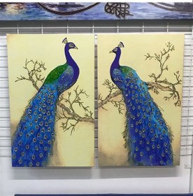 Resim Gold Simli Tavus Kuşları Ikili Set 