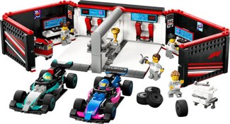 Resim Lego City F1 Garajı ve Mercedes-AMG ve Alpine Arabaları 60444 