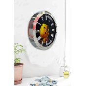 Resim Bahat Krom Çerçeveli Salon Ofis Duvar Saati 36 cm 