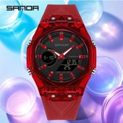 Resim Sunshine022 Sanda Unisex Spor Saati Kırmızı - Dijital Stopwatch Alarm Tarih Hafif Fitness Yüzme Diğer 