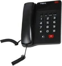 Resim TRAX TD-215 HF Ekransız Handsfree Kablolu Masaüstü Telefon Siyah 