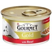 Resim Gourmet Gold Parça Etli Soslu Sığır Etli Kedi Konservesi 85 Gr 