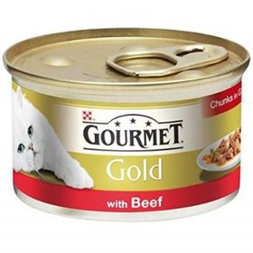 Resim Gourmet Gold Parça Etli Soslu Sığır Etli Kedi Konservesi 85 Gr 