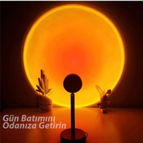 Resim Ally Günbatımı Projektör 180 Derece Dönen Usb Gece Lambası Günba Çok Renkli 