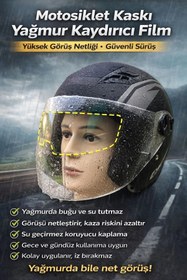 Resim Svein #KaplamaFilm Motorsiklet Görüş Netliği Kaza Riski Önleyici Su İtici Buğu Önleyici Kaplama Film 