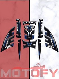 Resim Yamaha Nmax 2021-2024 Uyumlu Tank Pad Set Mavi Karbon 