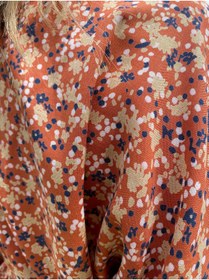Resim KYLEEN Krizantem Model Turuncu Çiçekli Kimono 