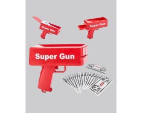 Resim Zenvia Super Money Gun Para Saçma Tabancası Yüksek Atış Güçlü Kırmızı Model 