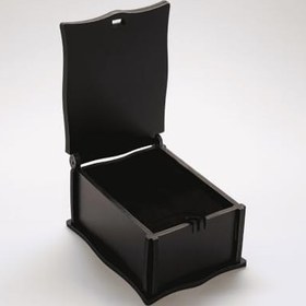 Resim Siyah Ahşap Kolye Küpe Bileklik Set Hediye Takı Kutusu 