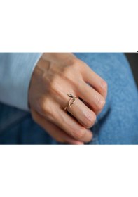 Resim Reis Kuyumculuk T1823 Snake Pembe Altın Yüzük 