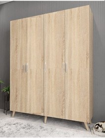 Resim Sedef Portmanto Vestiyer Ayakkabılık Meşe 140cm 