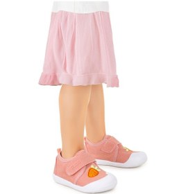 Resim Kiko Kids Strawberry Cırtlı Kız Bebek İlk Adım Panduf Ayakkabı Pudra 