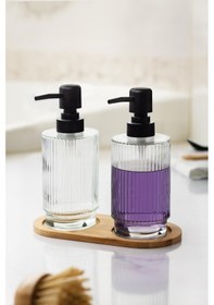 Resim 2 Li Bambu Altlıklı Sıvı Sabunluk Seti 