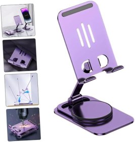 Resim 360 derece Dönebilen Açı Ayarlı Masaüstü Metal Telefon ve Tablet Tutucu 