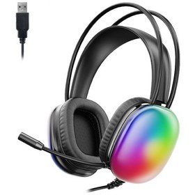 Resim Lecoo HT409 USB Kablolu Mikrofonlu Kulak Üstü RGB Gaming Kulaklık 