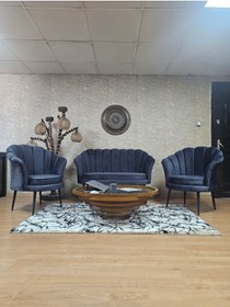 Resim ZAFİR İstiridye Takım Siyah Boyalı Sivriltme Ayak Çay Seti Koltuk Takımı 