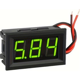 Resim Meridiangoods 1 Adet Dc 5-120v Mini Voltmetre 0.56" Led Ekran Yeşil Voltmetre Araç Motor Göstergesi 