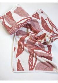 Resim Kiremit Renk Desenli El Havlusu - Yüksek Su Emici & Yumuşak - 45x85cm- %100 Pamuk - Ipliği Boyalı Kıremıt Kiremit 