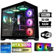 Resim Xaser Lexus X130 i7-14700F 32 GB 2 TB M.2 NVMe SSD 12 GB RTX5070 Free Dos Masaüstü Oyuncu Bilgisayarı 