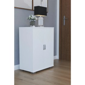 Resim Remaks 2 Kapaklı 3 Bölmeli Ayakkabılık Çok Amaçlı Dolap - Beyaz 