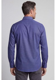 Resim Bisse Regular Fit Paşa Yaka Pamuk Lacivert Erkek Gömlek Gmars4kps242072 D39 