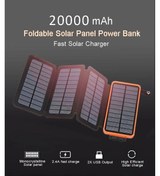 Resim NEVARSA Güneş Enerjili Wireless Özellikli 20000 Mah Solar Powerbank 4 Solar Panel 