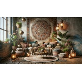 Resim Venspor Bohem Tarzı Oda Arkaplanı 200 x 150 cm Fon Duvar Örtüsü 