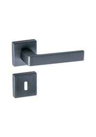 Resim Hira Konak Safari Kare Rozetli Kapı Kolu Antrasit Füme Oda 