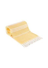 Resim Sultan Peştemal Havlu 100 Pamuklu Deniz Plaj Banyo Peştemali 100x180 Cm Sarı 