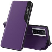 Resim Xiaomi Poco F5 Pro 5g / Redmi K60 Pro 5g / K60 5g Cep Telefon Kılıfı Stand Pu Deri Kapak Görünüm Penceresi 